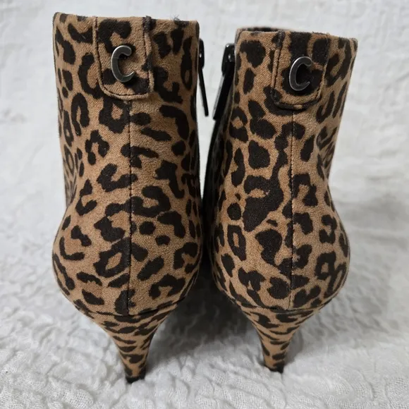 CIRCUS SAM EDELMAN KIRBY Kitten Heel Chic Ankle Boots Women's Leopard Print Sz 6