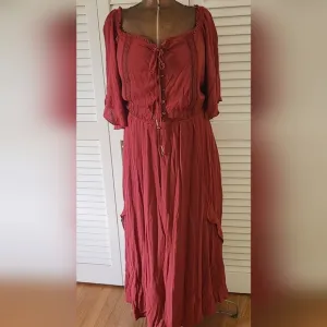 City Chic Lost Angel Size 16 Rust Peasant/Bohemian Maxi Dress