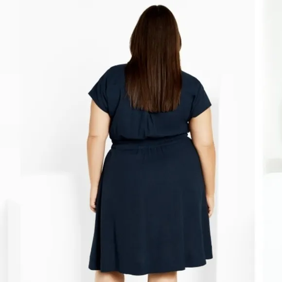 CITY CHIC NWT Antonella Cap Sleeve Collared Dress womens plus size 14