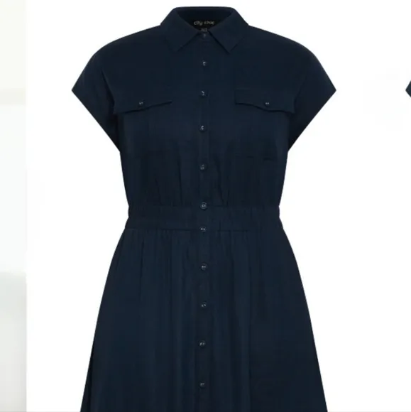 CITY CHIC NWT Antonella Cap Sleeve Collared Dress womens plus size 14