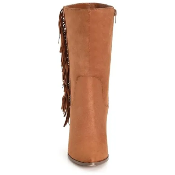 City Chic Women's Mid Boot Tassel Knee High, TAN Size 8 W | 39 EUR