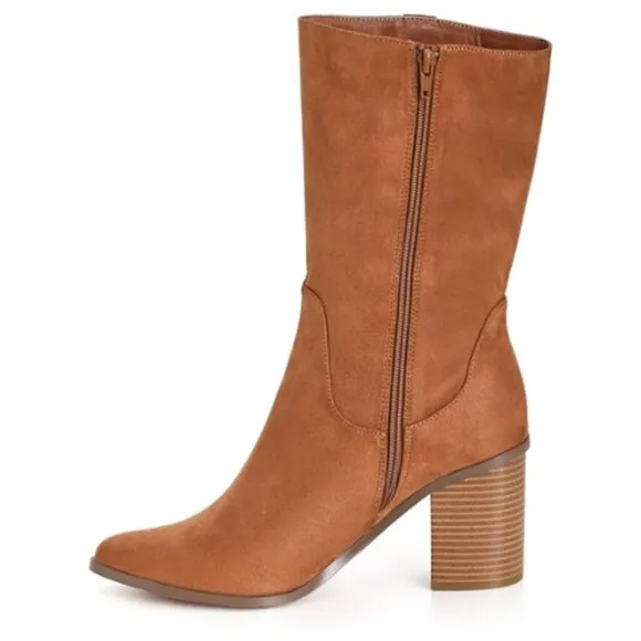 City Chic Women's Mid Boot Tassel Knee High, TAN Size 8 W | 39 EUR