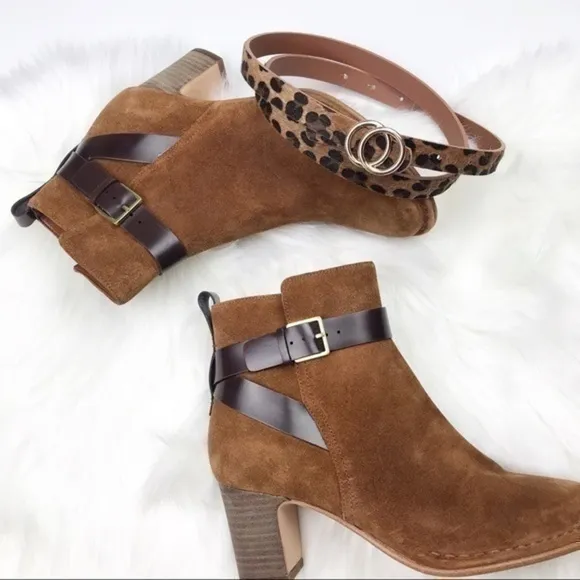 Clarks Artisan brown suede style wrap ankle boots