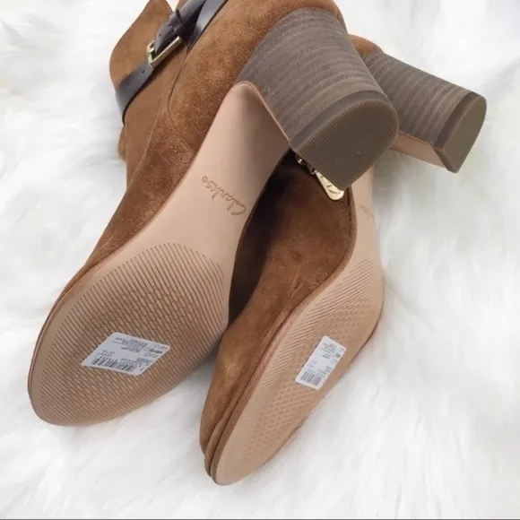 Clarks Artisan brown suede style wrap ankle boots