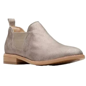 CLARKS EDENVALE PAGE Fashion Shoe Boots PEWTER SUEDE size 10