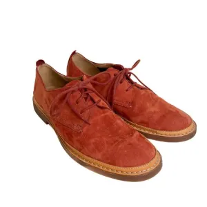 Clarks Microfiber Suedette Derby Shoe Brick Orange Men's 9M Lace Up Academia