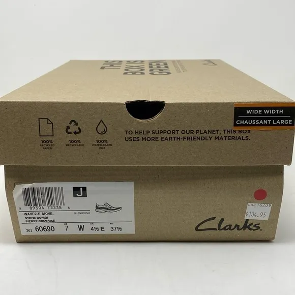 Clarks Wave 2.0 Move Women's Walking Shoes Stone WIDE