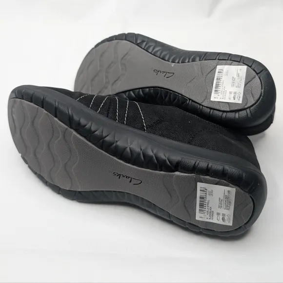 Clarks Women's Adella Stroll  Slip On Sneaker Black Shoes Cloudsteppers Walking