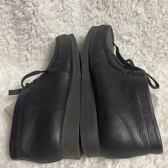 Clarks Original Wallabees Men's Black Leather lo-top Shoes Size 11