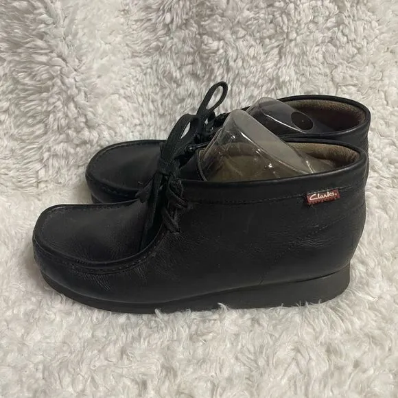 Clarks Original Wallabees Men's Black Leather lo-top Shoes Size 11
