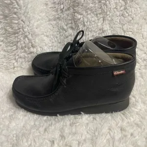 Clarks Original Wallabees Men's Black Leather lo-top Shoes Size 11