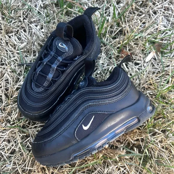 CLEAN Nike Air Max 97 size 9c Triple Black Toddler shoes 2024
