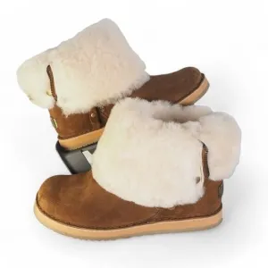 Cloud Nine Sheepskin Trixie Zipper Boots Chestnut Brown 1904 Women's 8
