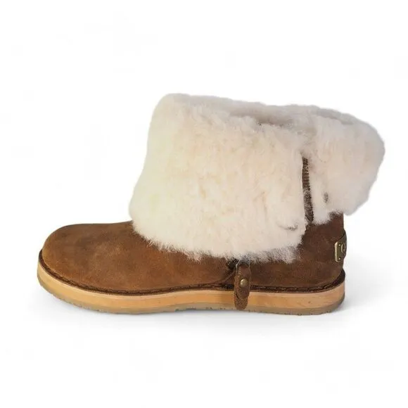 Cloud Nine Sheepskin Trixie Zipper Boots Chestnut Brown 1904 Women's 8