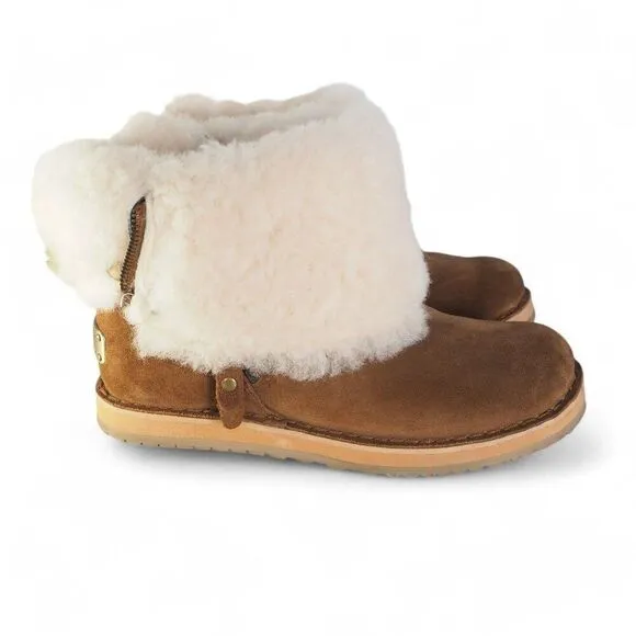 Cloud Nine Sheepskin Trixie Zipper Boots Chestnut Brown 1904 Women's 8