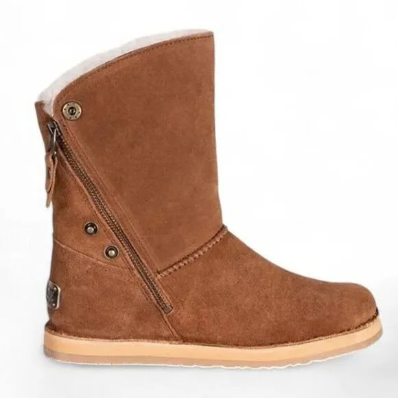 Cloud Nine Sheepskin Trixie Zipper Boots Chestnut Brown 1904 Women's 8