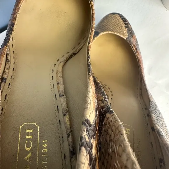 Coach Buffy Python Snake Skin Q645 Leather Heels Size 9.5B