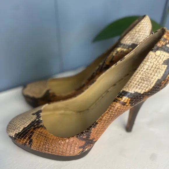 Coach Buffy Python Snake Skin Q645 Leather Heels Size 9.5B