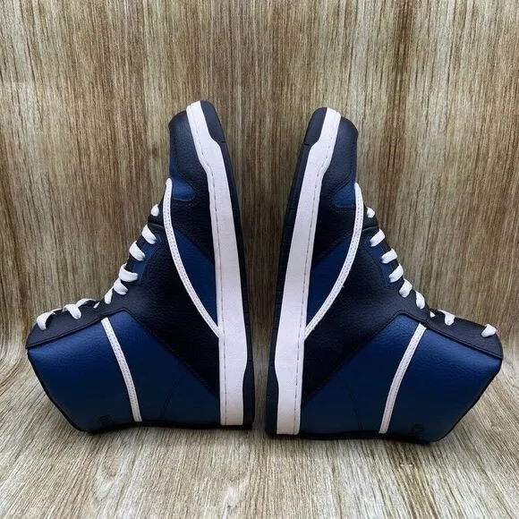 Coach High‎ Top Sneakers Men's Size 7 EU 40 Leather Blue Black Shoes Multicolor