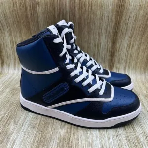 Coach High‎ Top Sneakers Men's Size 7 EU 40 Leather Blue Black Shoes Multicolor