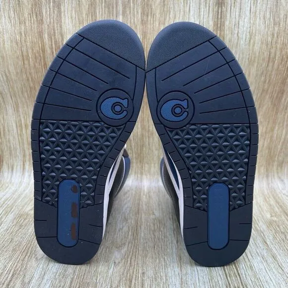 Coach High‎ Top Sneakers Men's Size 7 EU 40 Leather Blue Black Shoes Multicolor