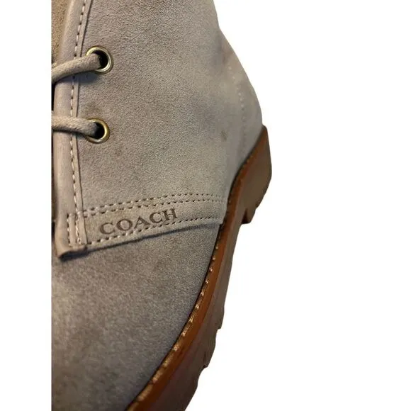 COACH Men's Desert Lace-Lace-Up Boot Tan Nuetral Sand Men's Size 8D