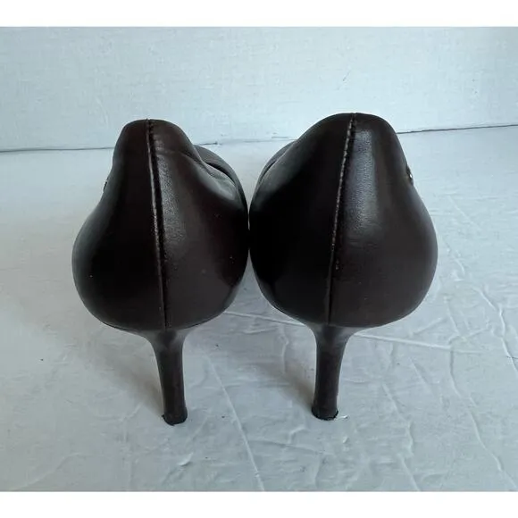 Coach Missy Women's Brown Soft Leather Napa Round Toe Pump Heel Shoes Size 9B