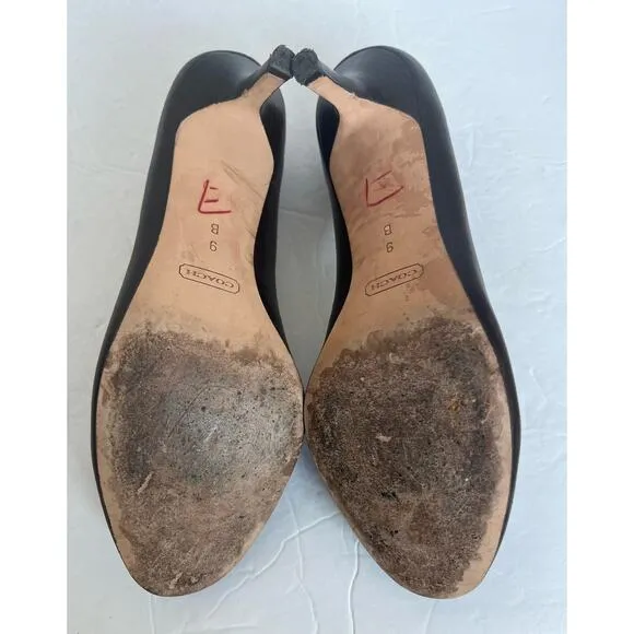 Coach Missy Women's Brown Soft Leather Napa Round Toe Pump Heel Shoes Size 9B