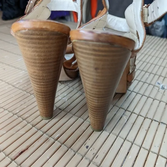 Coach Tamara Vachetta Strappy Heels Women's Shoes Size US 9.5 B Natural. Brown l