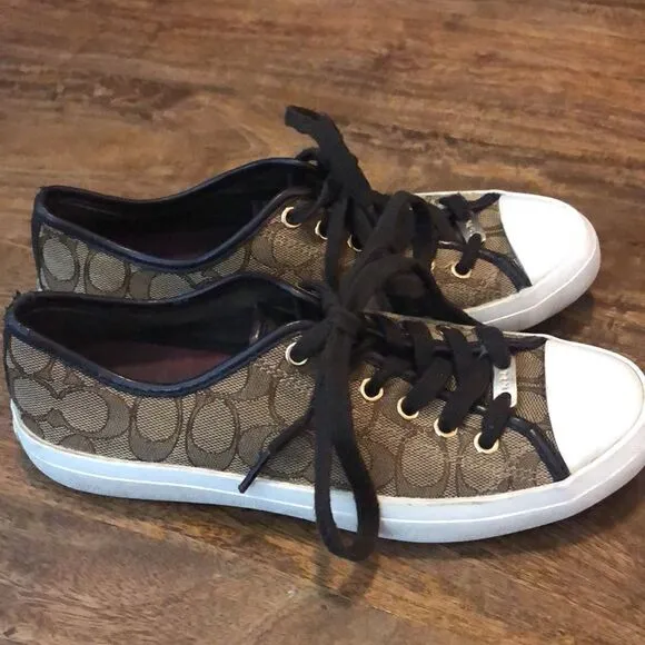 COACH brown “Empire” canvas sneakers brown size 8B