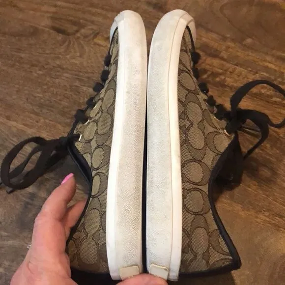 COACH brown “Empire” canvas sneakers brown size 8B
