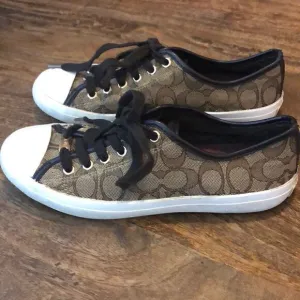 COACH brown “Empire” canvas sneakers brown size 8B