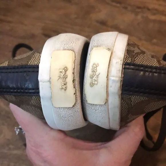 COACH brown “Empire” canvas sneakers brown size 8B
