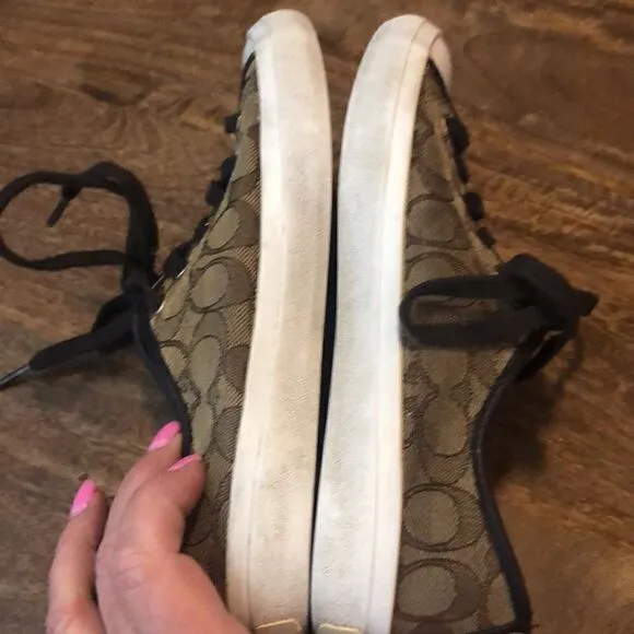 COACH brown “Empire” canvas sneakers brown size 8B