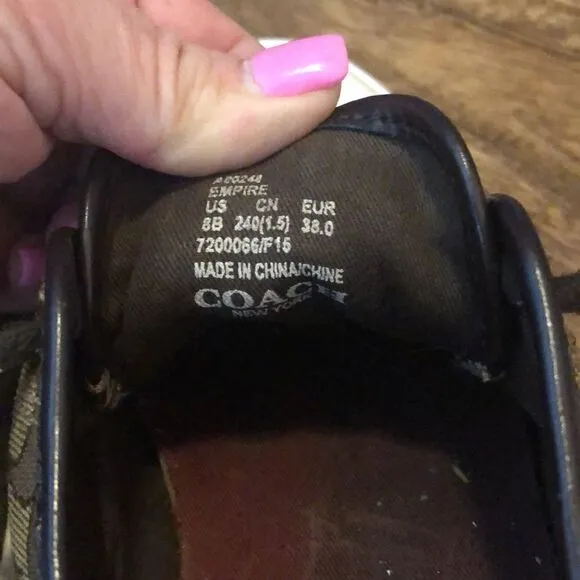 COACH brown “Empire” canvas sneakers brown size 8B