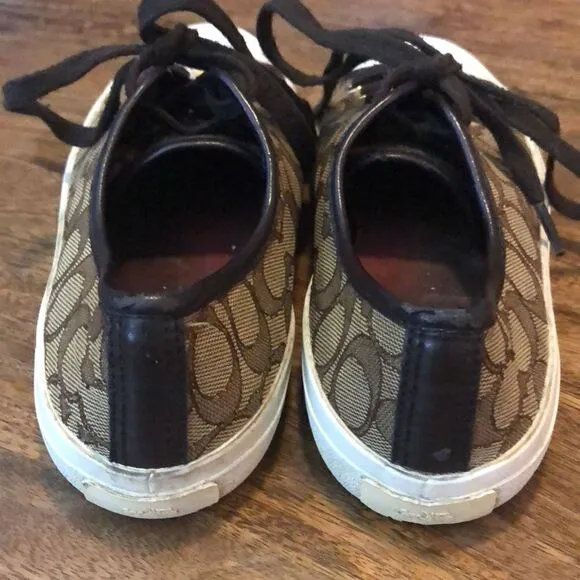 COACH brown “Empire” canvas sneakers brown size 8B