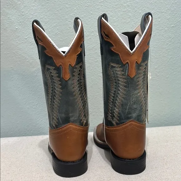 Cody James, Kids Western Boots Brown and Black Leather Square Toe