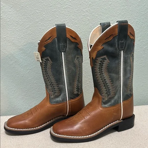 Cody James, Kids Western Boots Brown and Black Leather Square Toe