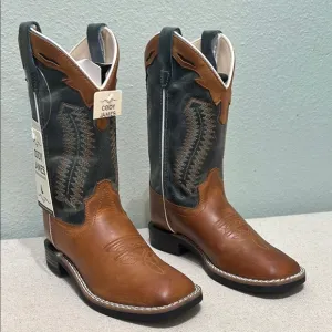 Cody James, Kids Western Boots Brown and Black Leather Square Toe