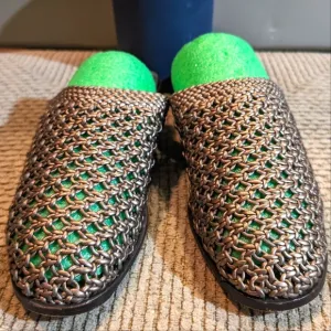 Cole Haan 8AA vintage 90s woven bronze leather mule sandals leather outsole