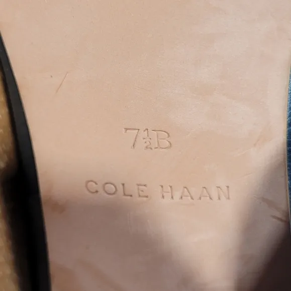 Cole Haan Black Leather Peep Toe Heeled Booties Size 7.5 B