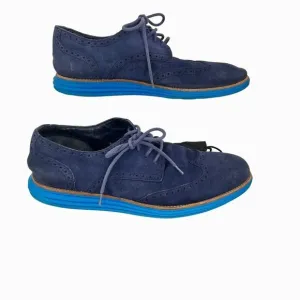 COLE HAAN BLUE SUEDE LUNAGRAND LUNARLON WINGTIP OXFORD LOAFER  w/ BAG