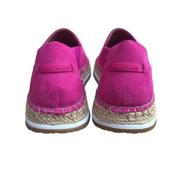 Cole Haan Cloudfeel Espadrille Pink Suede Loafer Slip On Shoes Size 7.5B