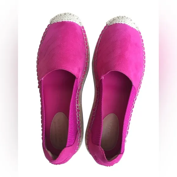 Cole Haan Cloudfeel Espadrille Pink Suede Loafer Slip On Shoes Size 7.5B
