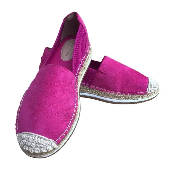 Cole Haan Cloudfeel Espadrille Pink Suede Loafer Slip On Shoes Size 7.5B