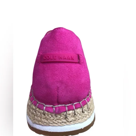 Cole Haan Cloudfeel Espadrille Pink Suede Loafer Slip On Shoes Size 7.5B