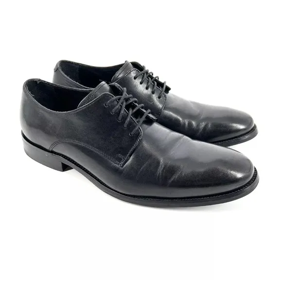 Cole Haan Derby Shoes Mens Size 10 Black Leather Lace Up Classic
