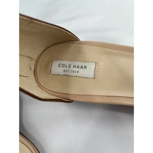 Cole Haan Genevieve Weave Wedge Sandals Size 9.5B Tan Brown Leather
