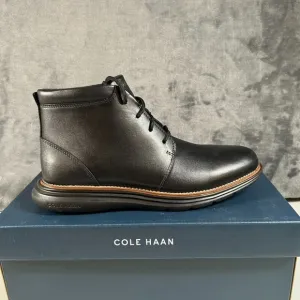 Cole Haan Grand Ultra Chukka Dress Ankle Boots Black Leather‎ Mens 8.5 M New