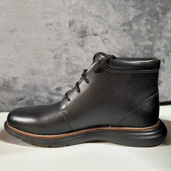 Cole Haan Grand Ultra Chukka Dress Ankle Boots Black Leather‎ Mens 8.5 M New